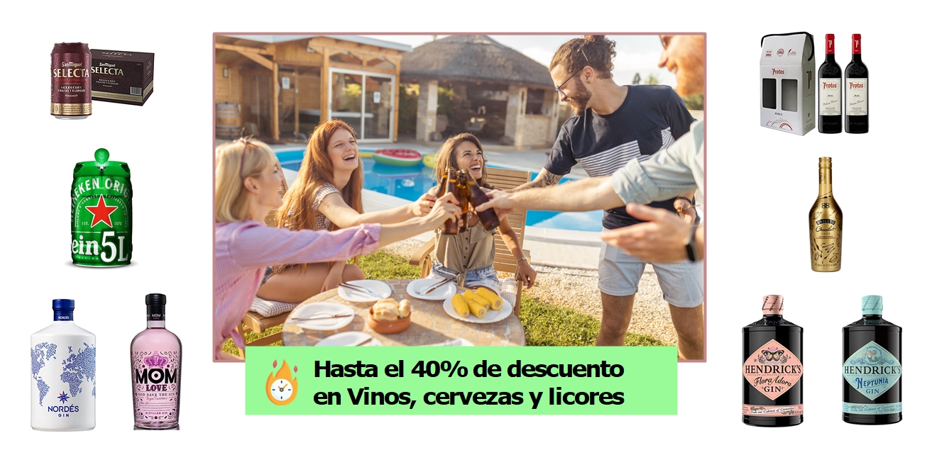 Promoción cervezas y vino hasta el 40% de descuento en Amazon