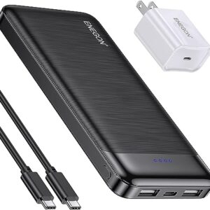 ENEGON Power Bank 10000mAh+Caricabatterie, Batteria Caricatore Portatile con Ricarica Rapida 5V/3A Spina USB-C, 15W Mini Powerbank per Apple iPhone 14/13/12/11, iPad,AirPods Pro, Xiaomi,Huawei,Samsung