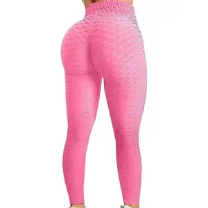 Pantalones de yoga para mujer, cintura alta, fruncidos, sexy, para entrenamiento, control de barriga, deporte, entrenamiento, entrenamiento