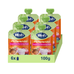 Bolsita Hero Yogur con manzana y fresa, 6x100g