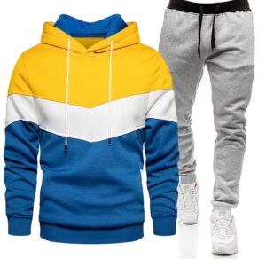 Traje de Sudadera con capucha y pantalones de chándal para hombre, ropa deportiva informal de dos piezas, otoño e invierno, nuevo